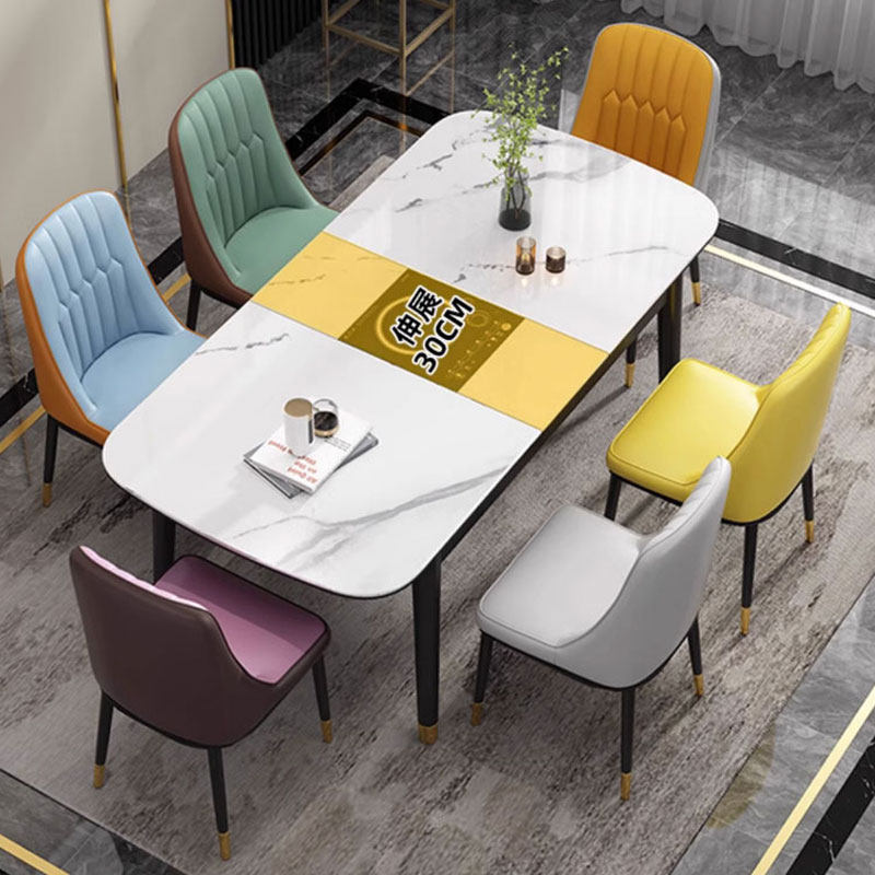 岩板餐桌家用小户型简约经济型吃饭桌子伸缩轻奢餐桌椅组合,淘宝优惠券,粉丝福利购,淘宝优惠卷