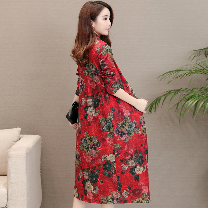 中老年新款妈妈装中长款印花开衫 芙黛怡短外套