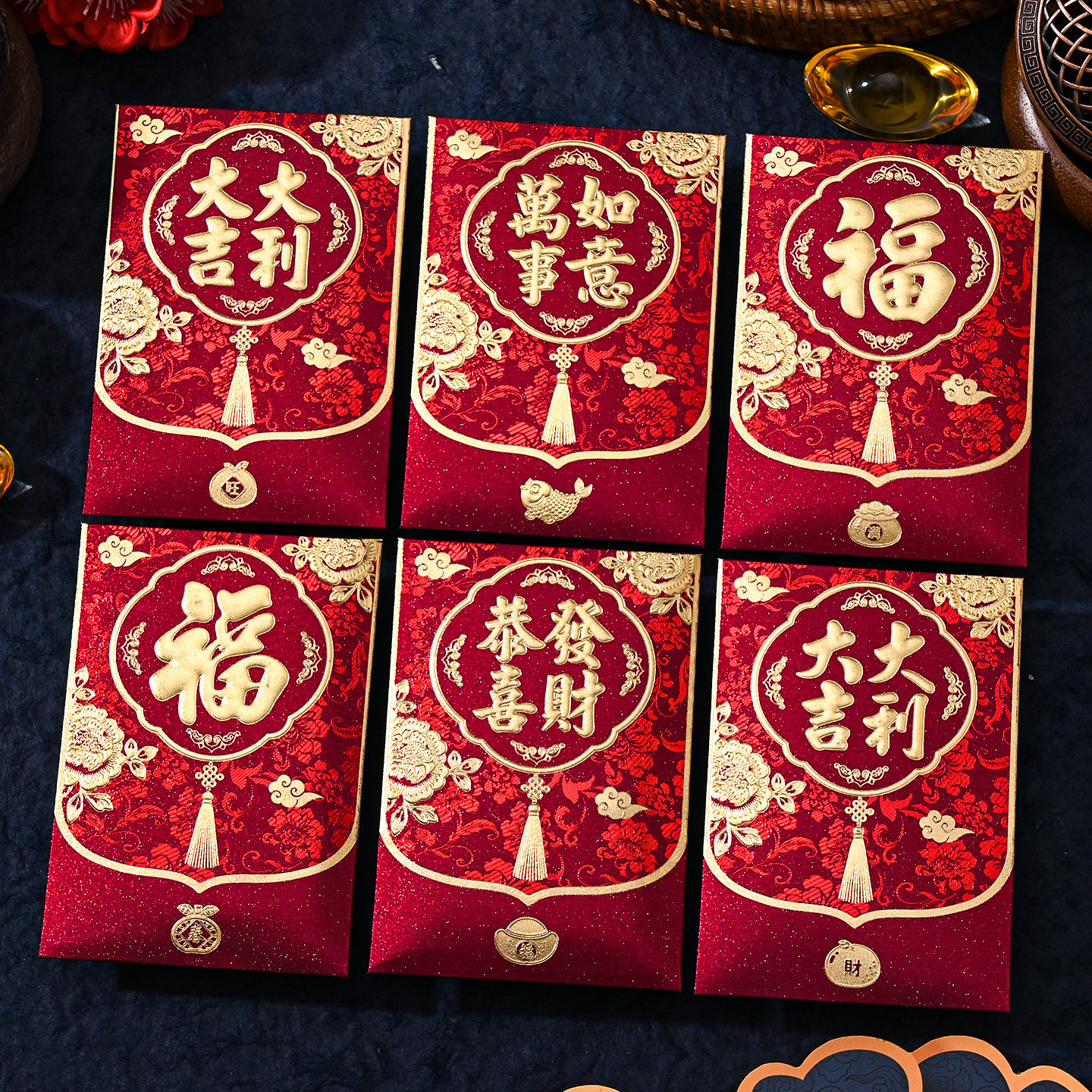 新年红包2026新款创意马年春节简约利是封高级烫金中式红包袋定制,淘宝优惠券,粉丝福利购,淘宝优惠卷