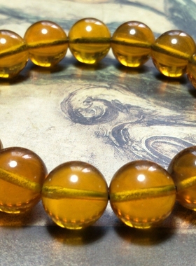 天然琥珀结缘佛珠手链