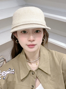 轻奢高级羊毛马术帽女秋冬日系