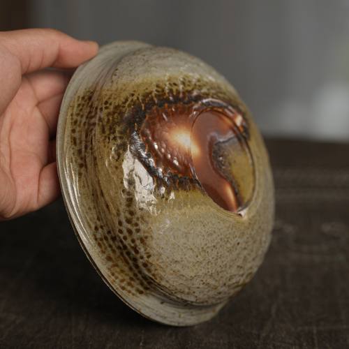 345号 纯手工柴烧 壶承  果盘 点心盘 宽度14.5cm 景德镇陶瓷 - 图1