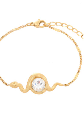 蓝色锆石灵动蛇形钛钢手链女个性设计真空电镀潮流冷淡风复古手饰