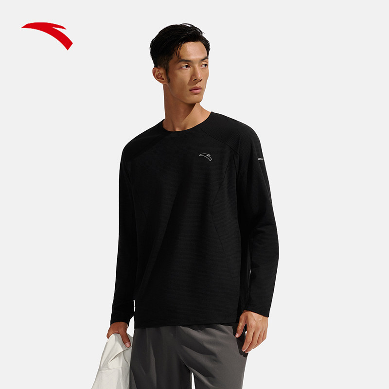 安踏长袖男款2025秋冬新款轻暖绒跑步健身训练吸湿排汗保暖长T恤,淘宝优惠券,粉丝福利购,淘宝优惠卷