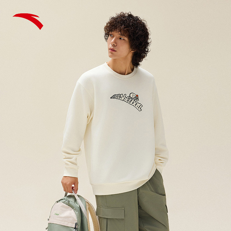 安踏休闲套头卫衣男士冬季新款圆领长袖打底衫宽松简约针织上衣,淘宝优惠券,粉丝福利购,淘宝优惠卷