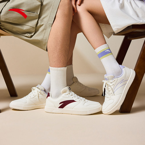 安踏经典低帮板鞋透气舒适软底小白鞋女秋季新款休闲百搭运动鞋女 - 图0