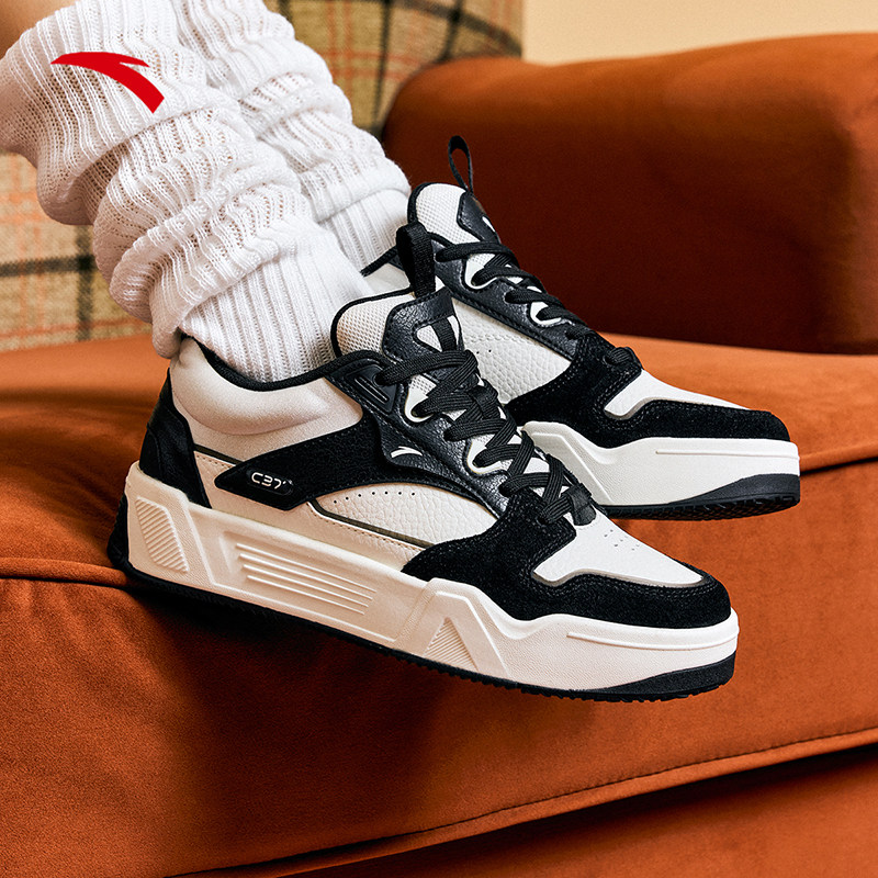 安踏C37板鞋丨潮流撞色板鞋女冬季新款软底舒适运动鞋子百搭,淘宝优惠券,粉丝福利购,淘宝优惠卷