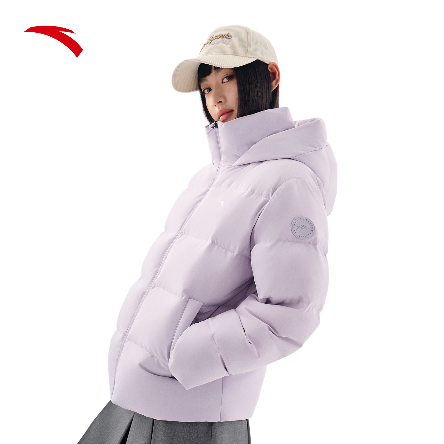 安踏短款羽绒服女士2025新款冬季保暖鸭绒防风连帽休闲面包服外套,淘宝优惠券,粉丝福利购,淘宝优惠卷