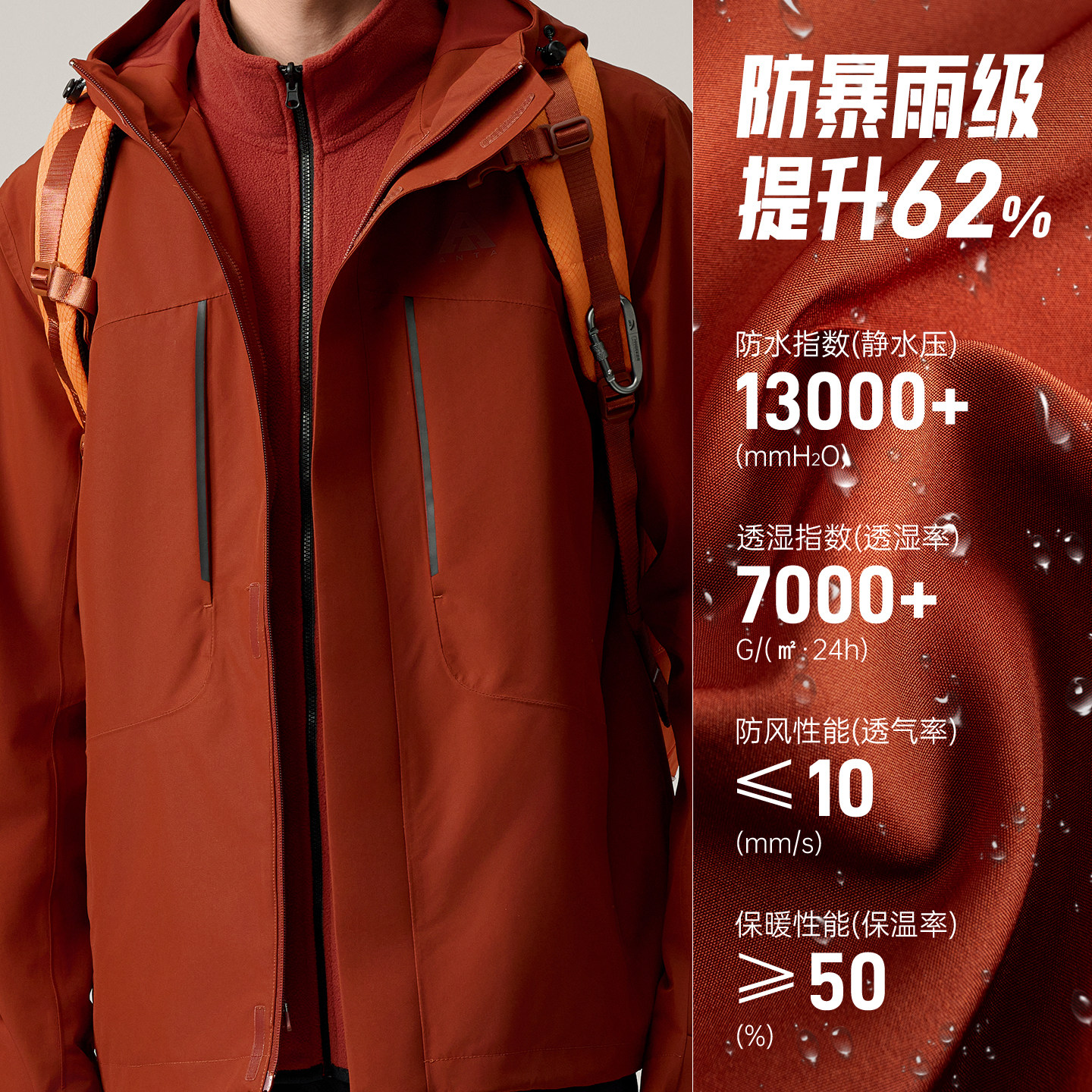 王一博同款安踏水壳冲锋衣大地之壳3.0三合一硬壳男女防风外套男,淘宝优惠券,粉丝福利购,淘宝优惠卷