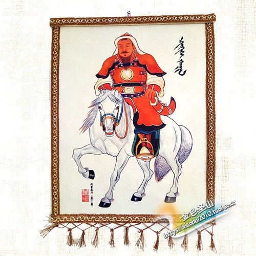 Монгольская войлочная живопись Ченг Дингисхан Висящая живопись шерстяная живопись Внутренняя Монголия Характерная монгольская сумка ресторан