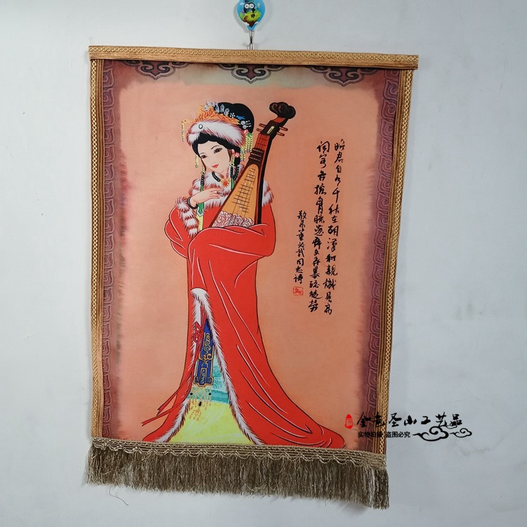 蒙古毡画特色工艺画成吉思汗草原挂画羊毛毡蒙古包饭店餐厅装饰画 - 图0