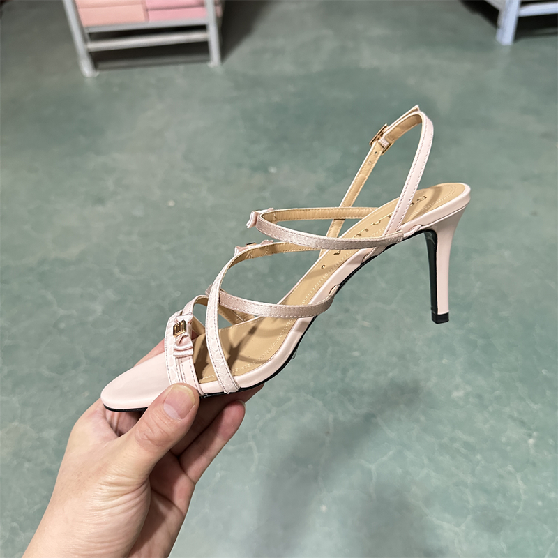 STELLALUNA露娜春夏细跟蝴蝶结一字带高跟鞋气质高级凉鞋SL121082 - 图1