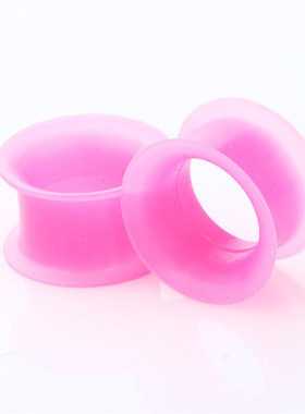 粉色空心硅胶扩耳器耳扩穿刺饰品