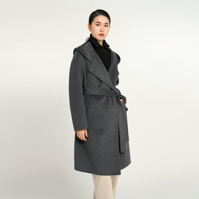 [专柜同款]Yifini/易菲气质一粒扣连帽长款双面呢大衣宽松外套女,淘宝优惠券,粉丝福利购,淘宝优惠卷
