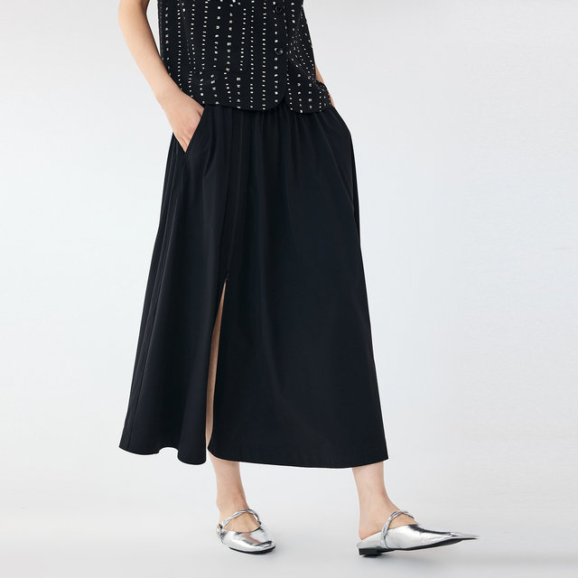 ສີ່ທາງ elastic, zipper deconstructed, versatile A-line skirt