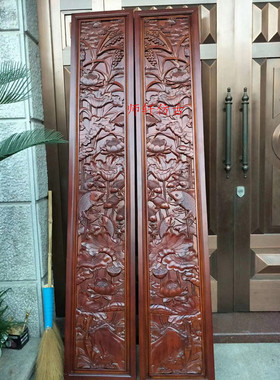 东阳木雕中式装修雕花玄关隔断