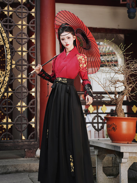 Chivalrous style Hanfu, female chivalrous style, handsome martial arts clothing, boys' ancient costume suit, female Chinese style plus size couple outfit