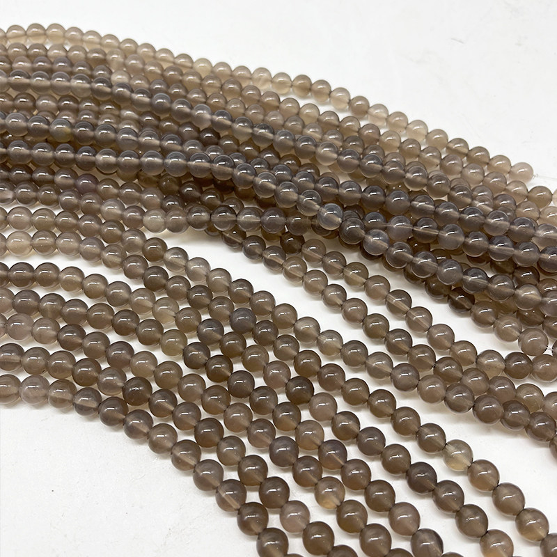 天然烟灰玛瑙散珠圆珠DIY编织手链项链饰品配准玉髓水晶半成品,淘宝优惠券,粉丝福利购,淘宝优惠卷