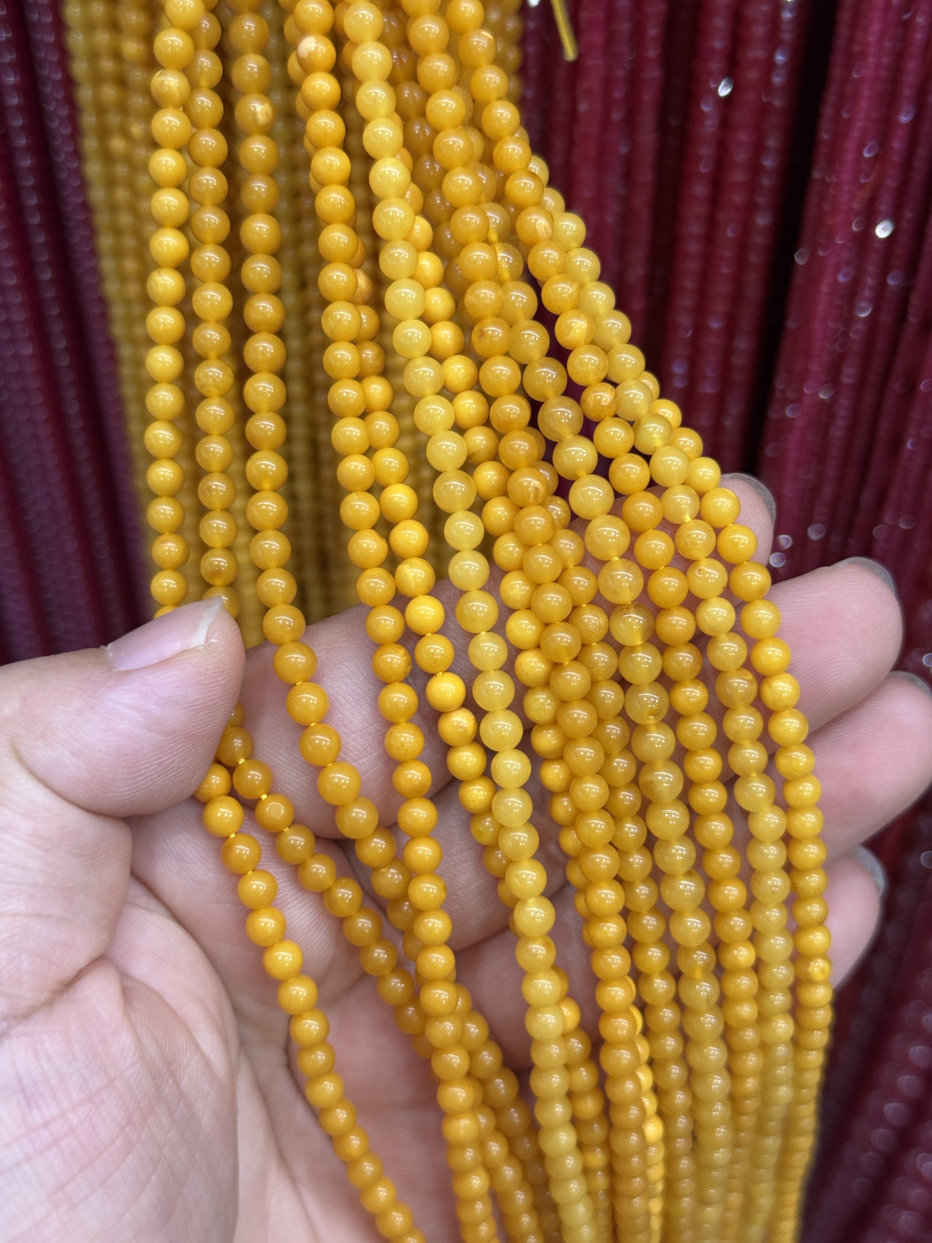 4mm天然琥珀蜜蜡圆珠散珠半成品DIY项链手链配珠支持鉴定,淘宝优惠券,粉丝福利购,淘宝优惠卷