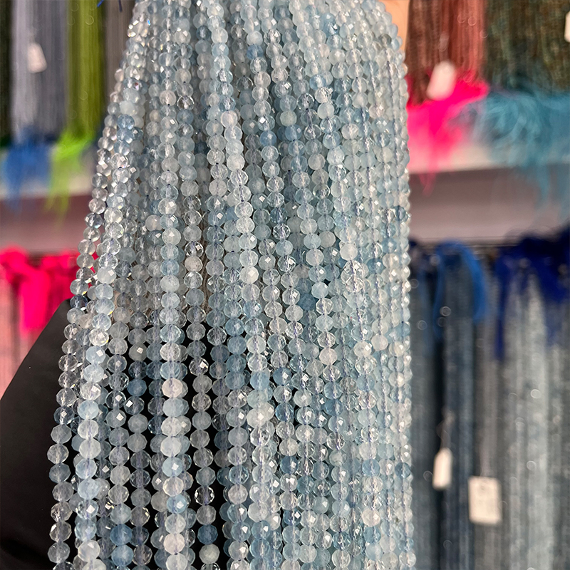 天然海蓝宝切面散珠2-4mm 好品质水晶球锁骨链手链半成品DIY饰品,淘宝优惠券,粉丝福利购,淘宝优惠卷
