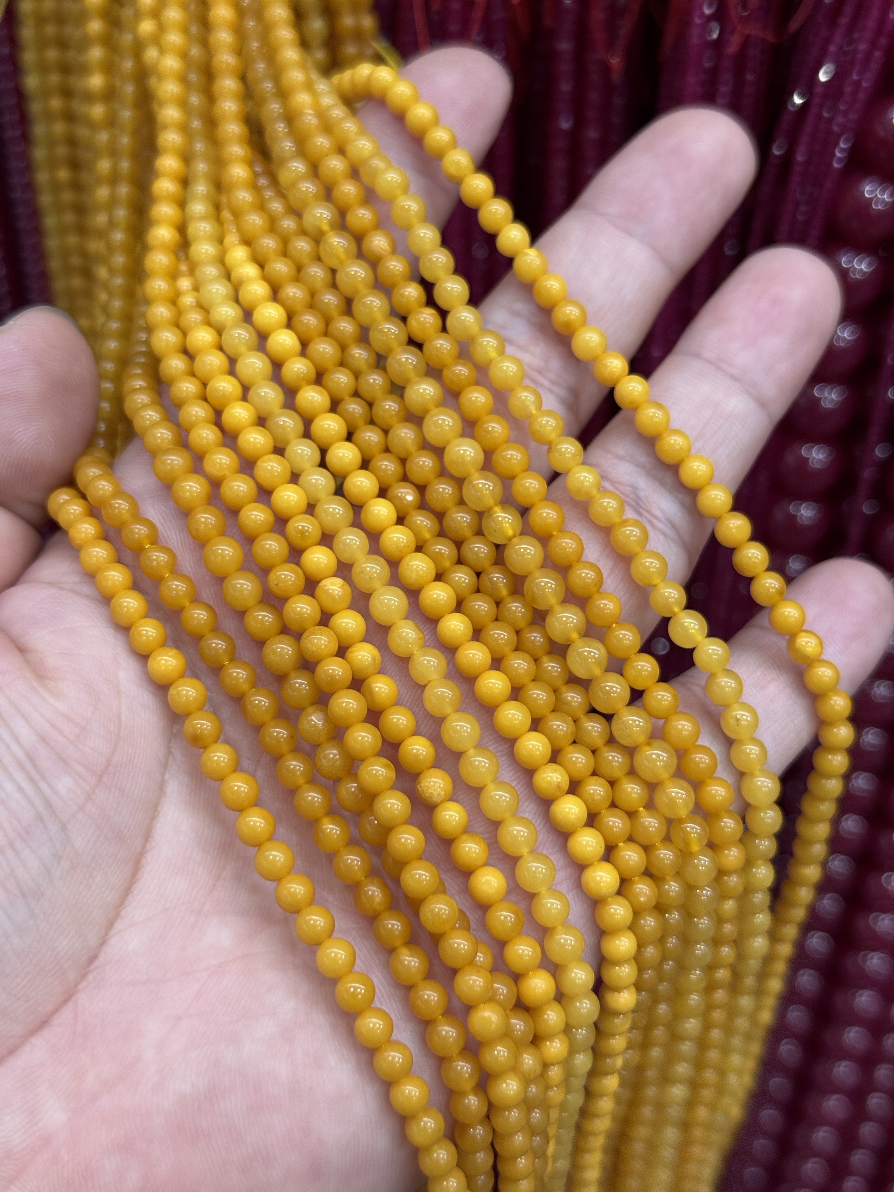 4mm天然琥珀蜜蜡圆珠散珠半成品DIY项链手链配珠支持鉴定,淘宝优惠券,粉丝福利购,淘宝优惠卷