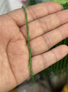 2mm祖母绿色锆石切面圆珠散珠半成品diy项链手链配珠