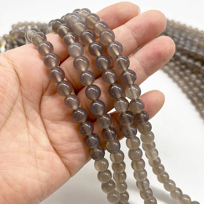 天然烟灰玛瑙散珠圆珠DIY编织手链项链饰品配准玉髓水晶半成品,淘宝优惠券,粉丝福利购,淘宝优惠卷