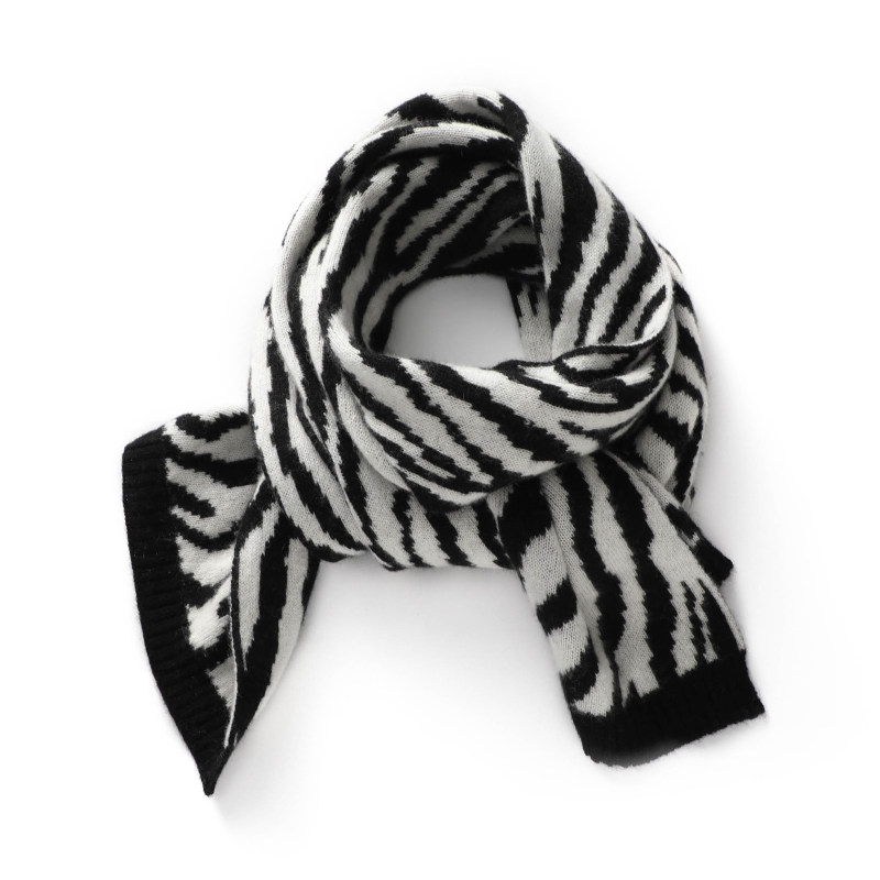 客供！cashmere山羊绒围巾女冬季韩版百搭斑马纹针织保暖围脖加厚,淘宝优惠券,粉丝福利购,淘宝优惠卷