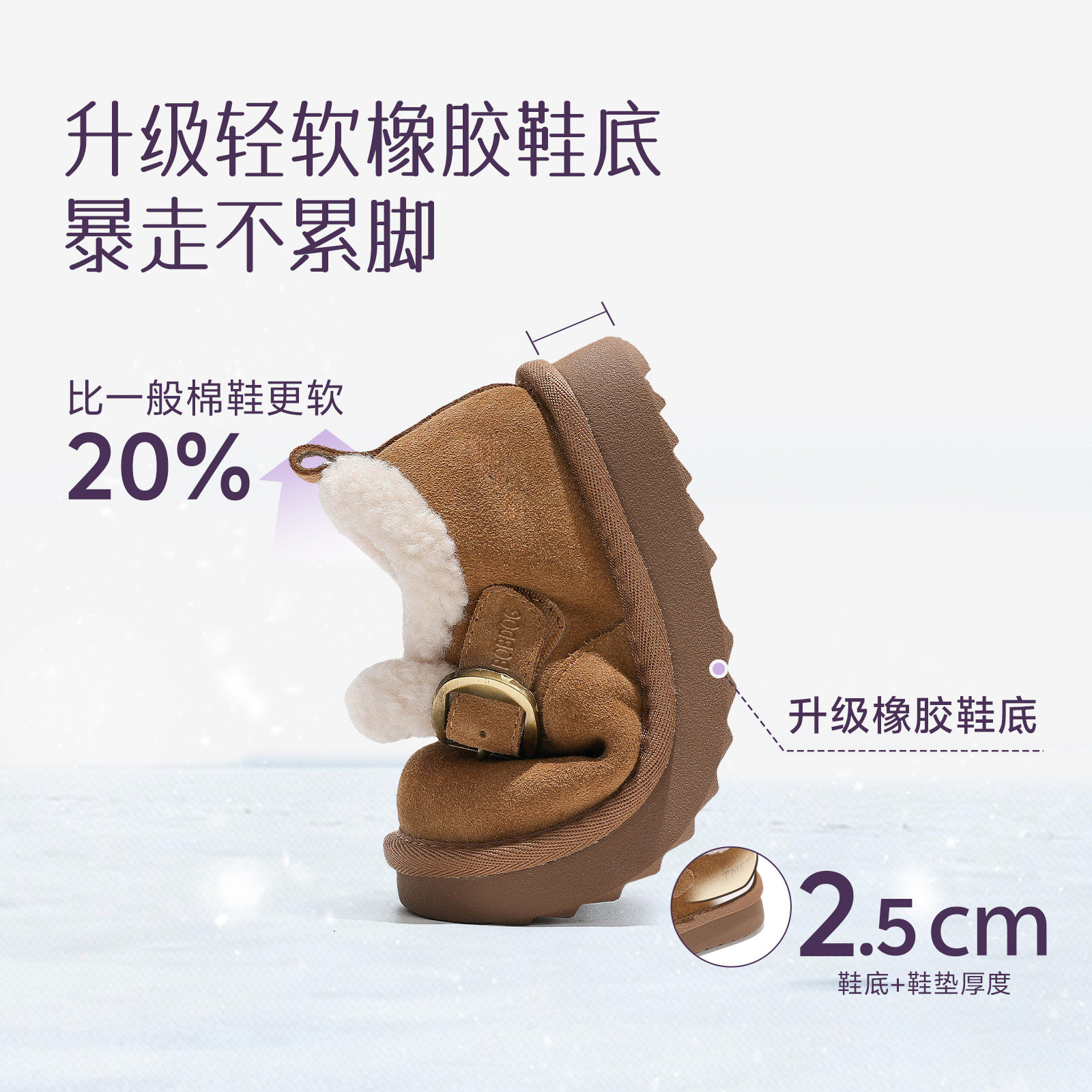 巴布豆真皮女童雪地靴儿童棉鞋2025冬季大童勃肯鞋软底加绒毛毛鞋,淘宝优惠券,粉丝福利购,淘宝优惠卷