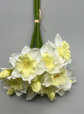 仿真花洋水仙花把束绢布水仙花田园风格外贸淘宝爆款水仙花泰国花