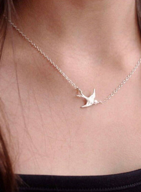 MINI BLOOM 燕子项链纯银自由散漫个性锁骨链百搭通勤简约项链