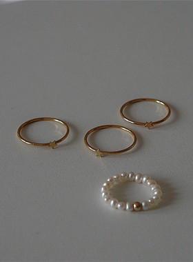 天然珍珠气质万能叠戴戒指