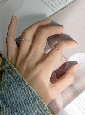 MINIBLOOM 极简错落圆点簇拥豆豆纯银开口戒指小众设计女指戒