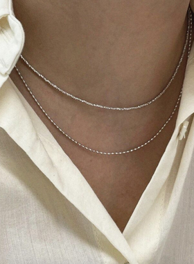 极细多边形碎银子手链