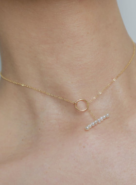 美产14K包金OT扣珍珠choker