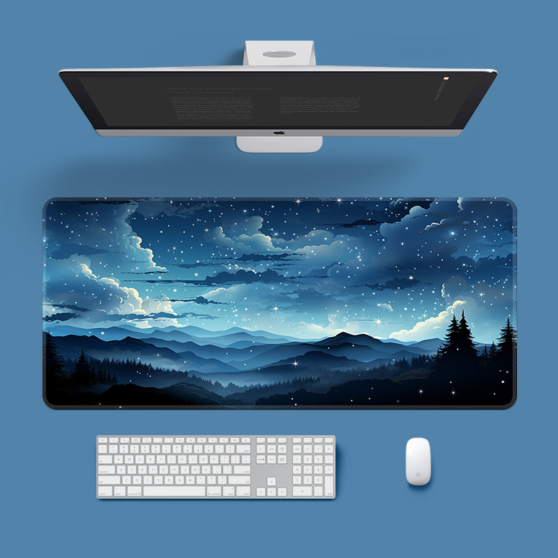 Scenery Aurora Clouds Sunset Sky Washable Office Mouse Pad Extra Large Game Computer Thickened Desk Pad