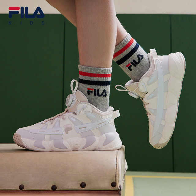 FILA KIDS Children's Basketball Shoes 2024 Spring New Boys and Girls Knob BOA Anti slip Shoes