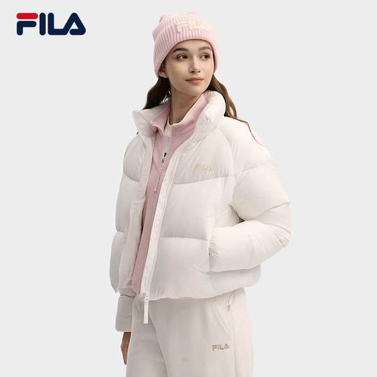 短款面包服FILA斐乐羽绒服女2025冬新款美拉德风休闲保暖运动外套