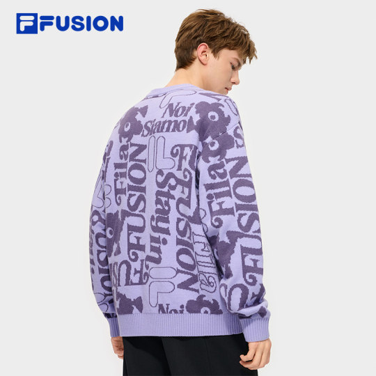 FILA FUSION Fila trendy brand couple knitted sweater 2025 winter new fashion casual pullover sweater
