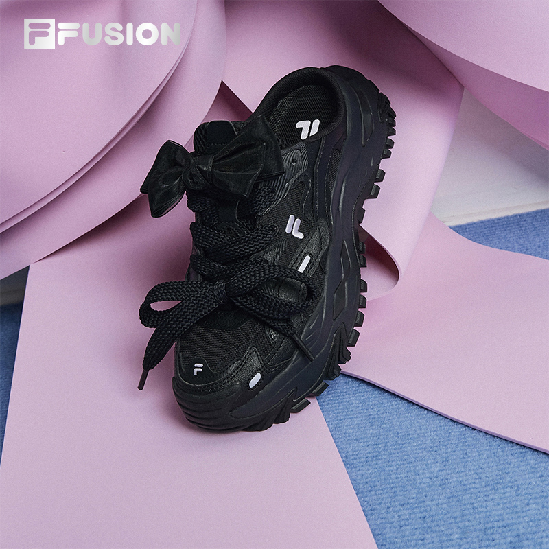 FILA FUSION斐乐潮牌硬糖女鞋运动拖鞋夏季厚底增高休闲鞋运动鞋-图3