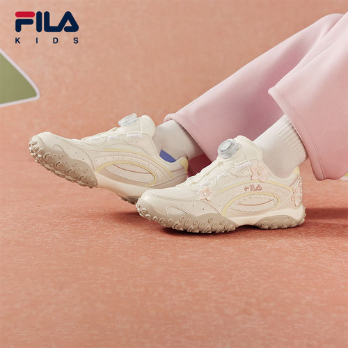 FILA KIDS斐乐德训鞋儿童复古跑鞋2026新款女大童旋钮薄底运动鞋 - 图0