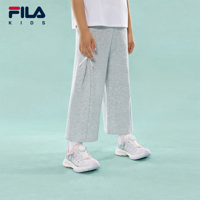FILA KIDS斐乐童装女小童针织长裤2026春新款儿童宽松舒适阔腿裤,淘宝优惠券,粉丝福利购,淘宝优惠卷