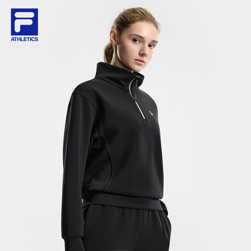 FILA 斐乐官方女子套头卫衣2026春季新款健身运动半拉链针织上衣,淘宝优惠券,粉丝福利购,淘宝优惠卷