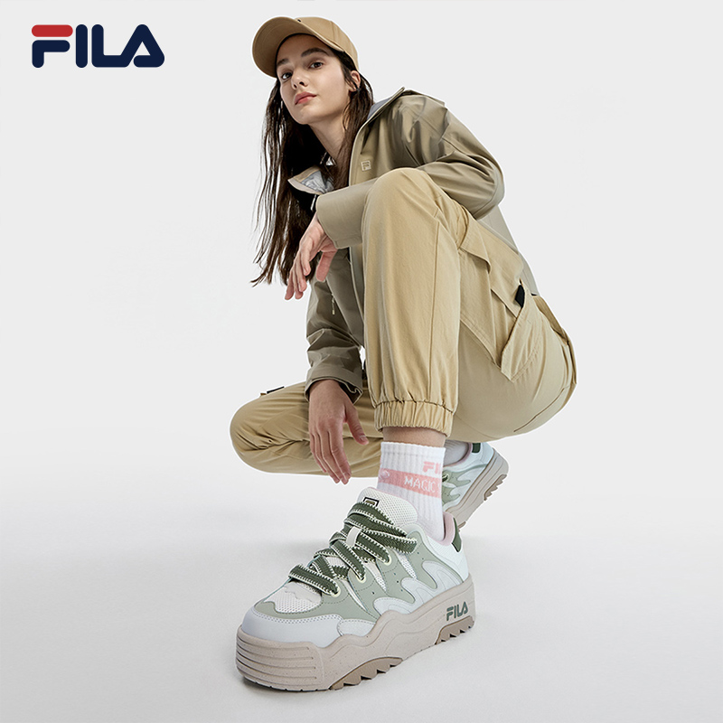 FILA 斐乐官方斑斓鞋ROSETTA女鞋板鞋面包厚底鞋时尚休闲运动鞋