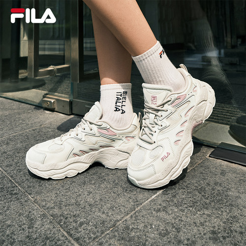 蕨草鞋|女鞋FILA 斐乐老爹鞋运动鞋夏季透气鞋子厚底黑色休闲鞋 - 图0
