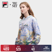 FILA x THE MET PHILE OFFICIAL WOMAN KNIT CAP JACKET 2023 Winter new Monet printed sweater