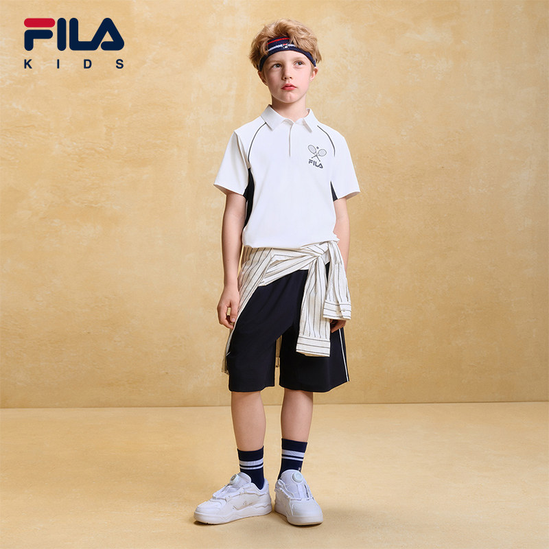 FILA KIDS斐乐童装男大童短袖POLO衫2026秋新款儿童网球运动上衣 动儿实拍商品图