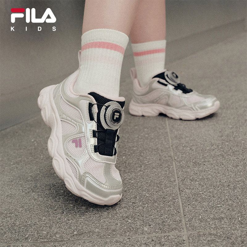 松果|FILA KIDS斐乐童鞋儿童跑鞋秋季新款男女小童旋钮千禧运动鞋 动儿实拍商品图