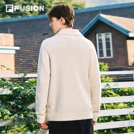 FILA FUSION Fila trendy brand couple style knitted sweater for men 2025 winter new loose pullover sweater for women