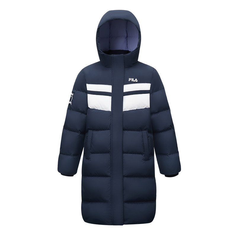FILA KIDS斐乐童装女大童羽绒服2025冬新款儿童保暖长款宽松外套,淘宝优惠券,粉丝福利购,淘宝优惠卷